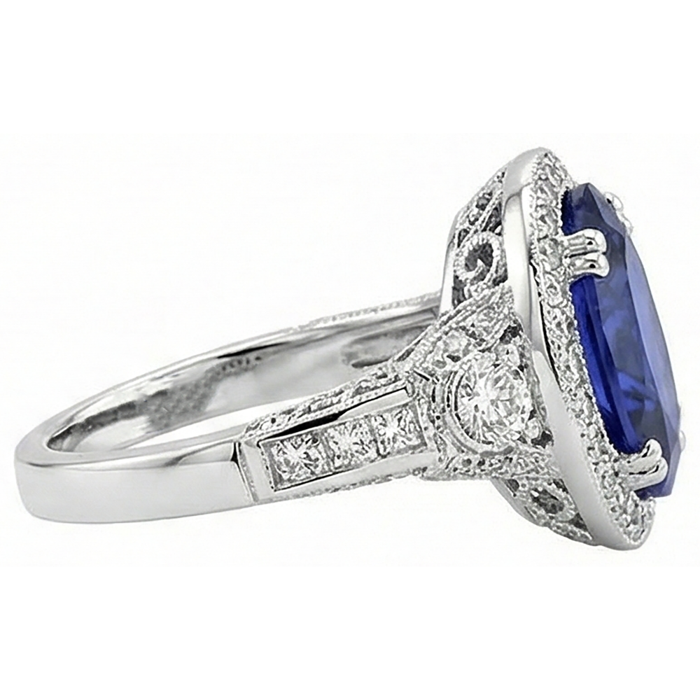 echter oval tansanit 5.40Karat ring Draufsicht