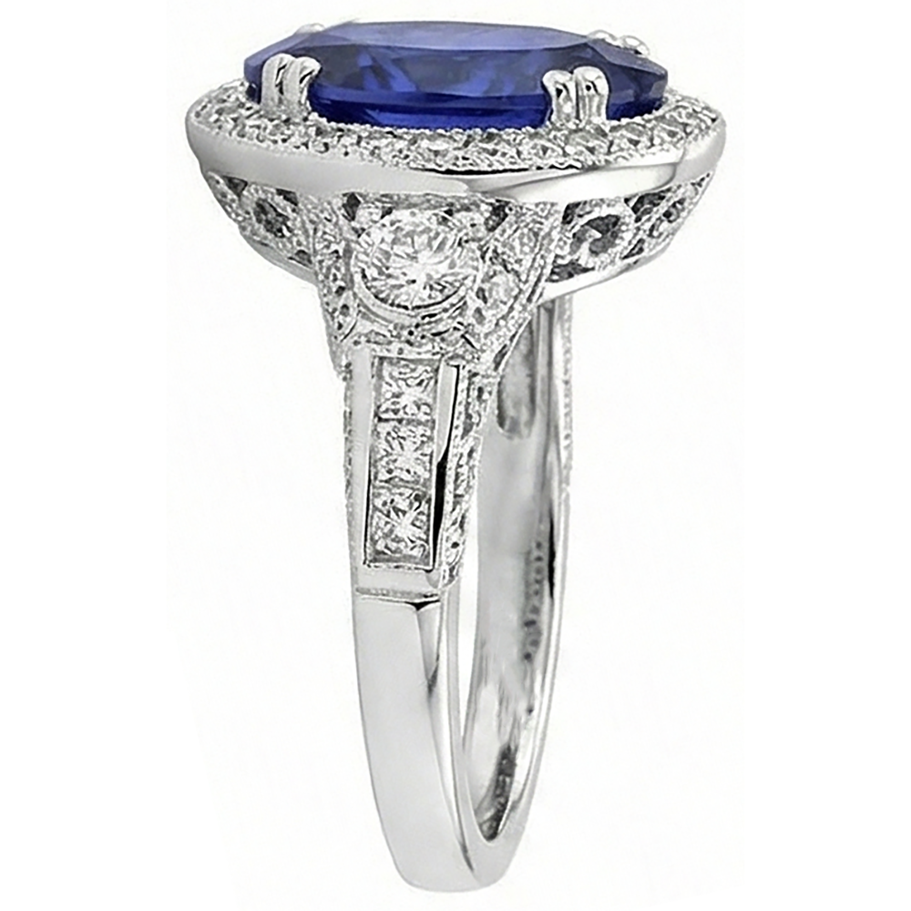 echter oval tansanit 5.40Karat ring Profilansicht