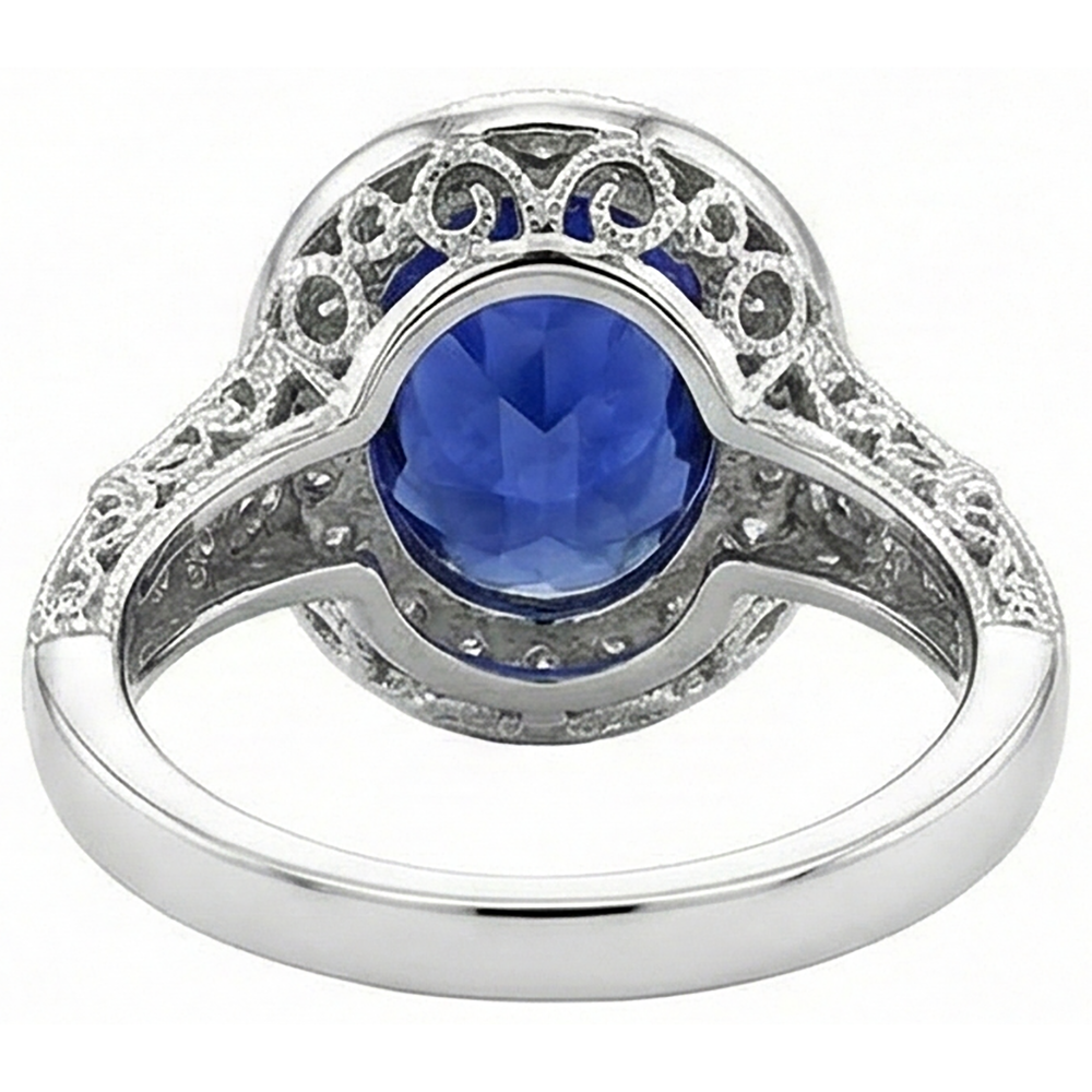 echter oval tansanit 5.40Karat ring auf Weiß