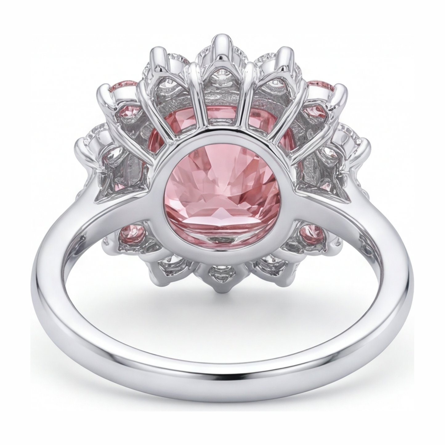 5,5 Karat Fancy-Pink-Diamant Halo-Ring im Kissenschliff aus 14 Karat Weißgold, im Labor gezüchtet