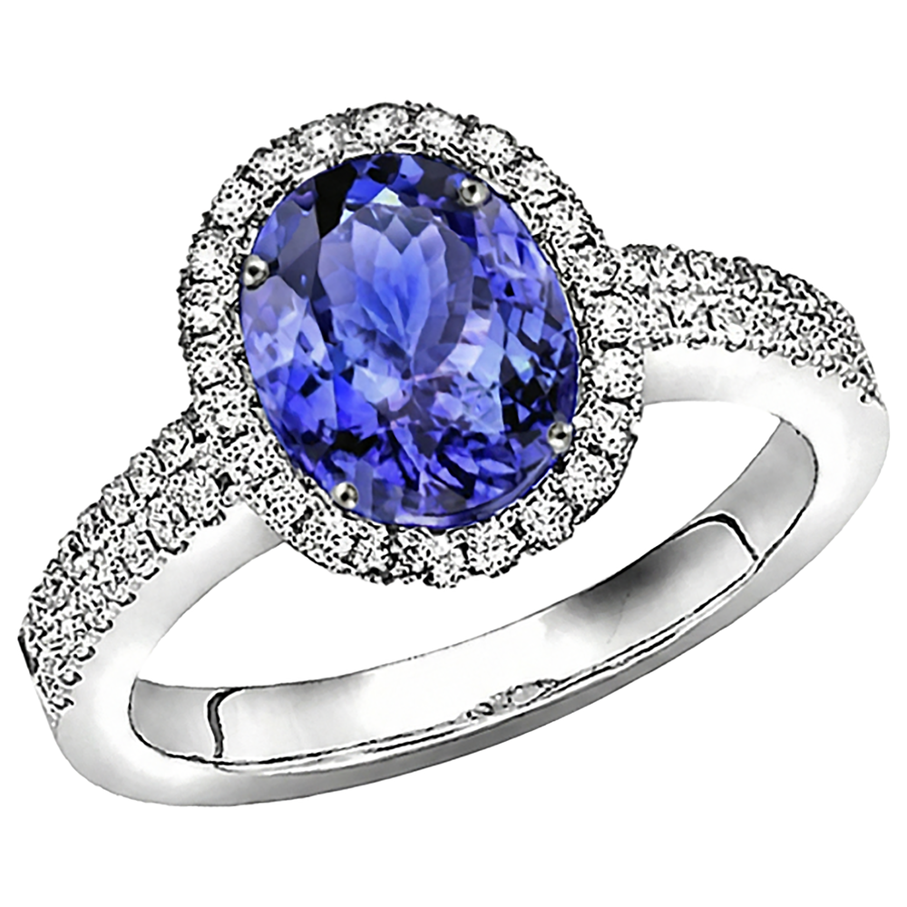 echter oval diamant 5.60Karat ring Draufsicht