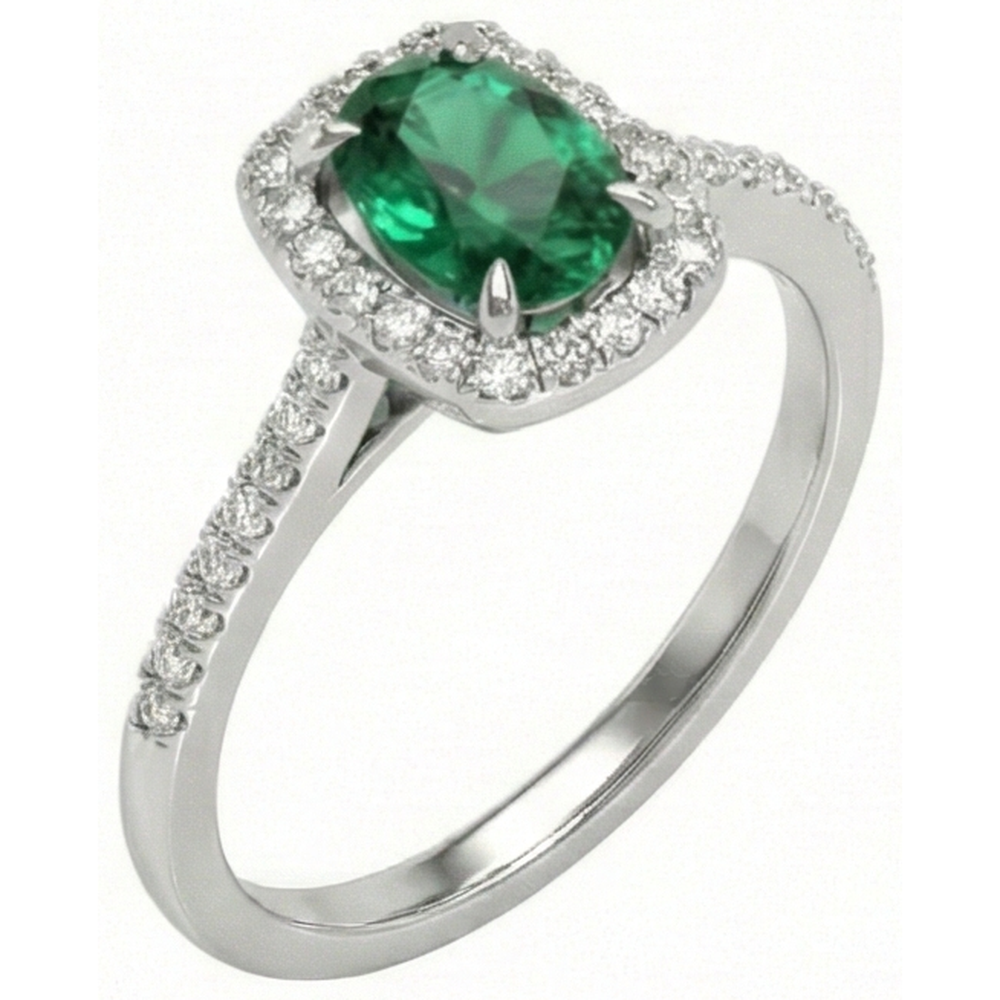 echter oval diamant 5.75Karat ring Seitenansicht