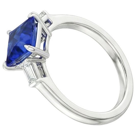 5 Carat Saphir- und Aus der Erde Abgebauter Natürlicher Diamant-Verlobungsring