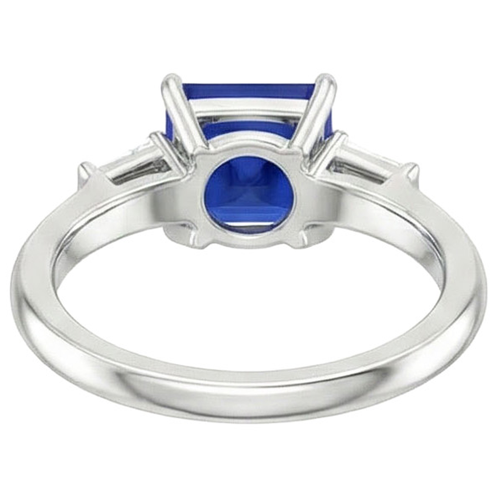 5 Carat Saphir- und Aus der Erde Abgebauter Natürlicher Diamant-Verlobungsring