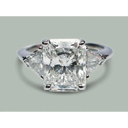 5 Carat strahlender Echt Diamant-Ring mit drei Steinen