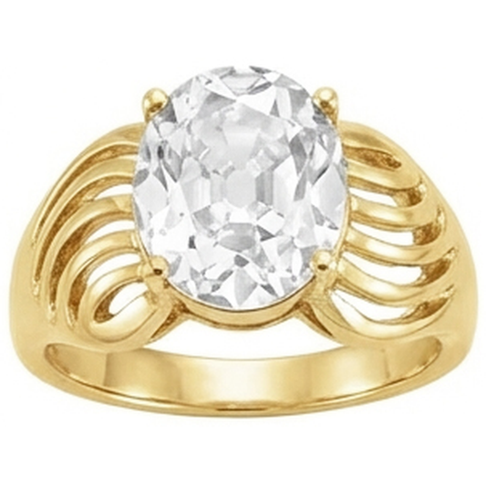 Brillant Old Mine Cut Solitär-Ring in 14K Gelbgold – Frontansicht