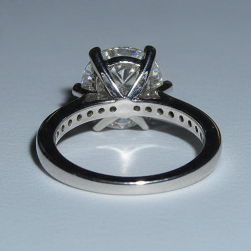 5 Karat Echt Aus der Erde Abgebauter Natürlicher Diamant-Verlobungsring und Band Set Weißgold 14K