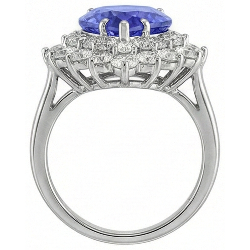 echter round diamant 5Karat ring auf Weiß
