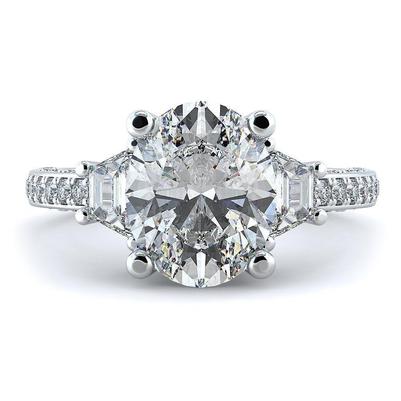 5 Karat Ovalschliff Echt Diamant Drei Steine Ehering Weißgold 14K