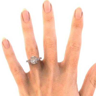 5 Karat Ovalschliff Echt Diamant Drei Steine Ehering Weißgold 14K