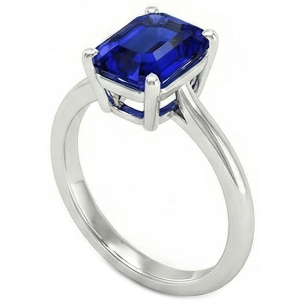 5 Karat tiefblauer Saphir-Verlobungsring