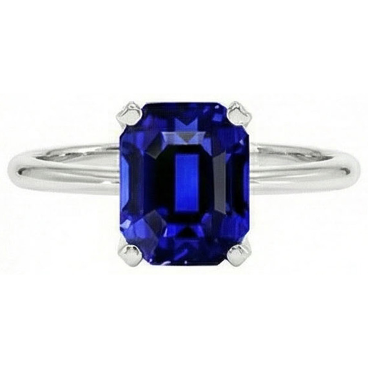 5 Karat tiefblauer Saphir-Verlobungsring