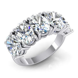 5 Stein Echt Aus der Erde Abgebauter Natürlicher Diamant Jubiläum Band Gold Schmuck Oval Schliff 5 Karat
