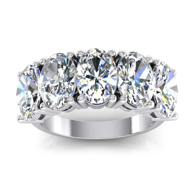 5 Stein Echt Aus der Erde Abgebauter Natürlicher Diamant Jubiläum Band Gold Schmuck Oval Schliff 5 Karat