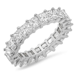 5,25 Karat Prinzessin Echt Aus der Erde Abgebauter Natürlicher Diamanten Eternity Band Weißgold 14K