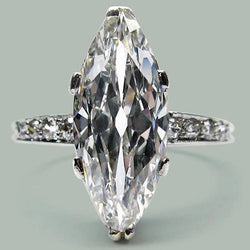 5,50 Karat Marquise & runder Echt Diamant-Verlobungsring Neu