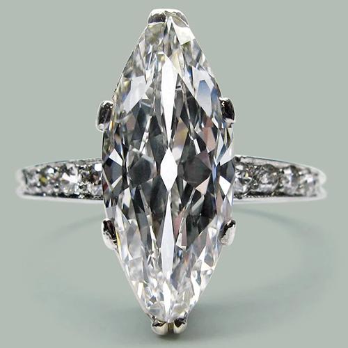 5,50 Karat Marquise & runder Echt Diamant-Verlobungsring Neu