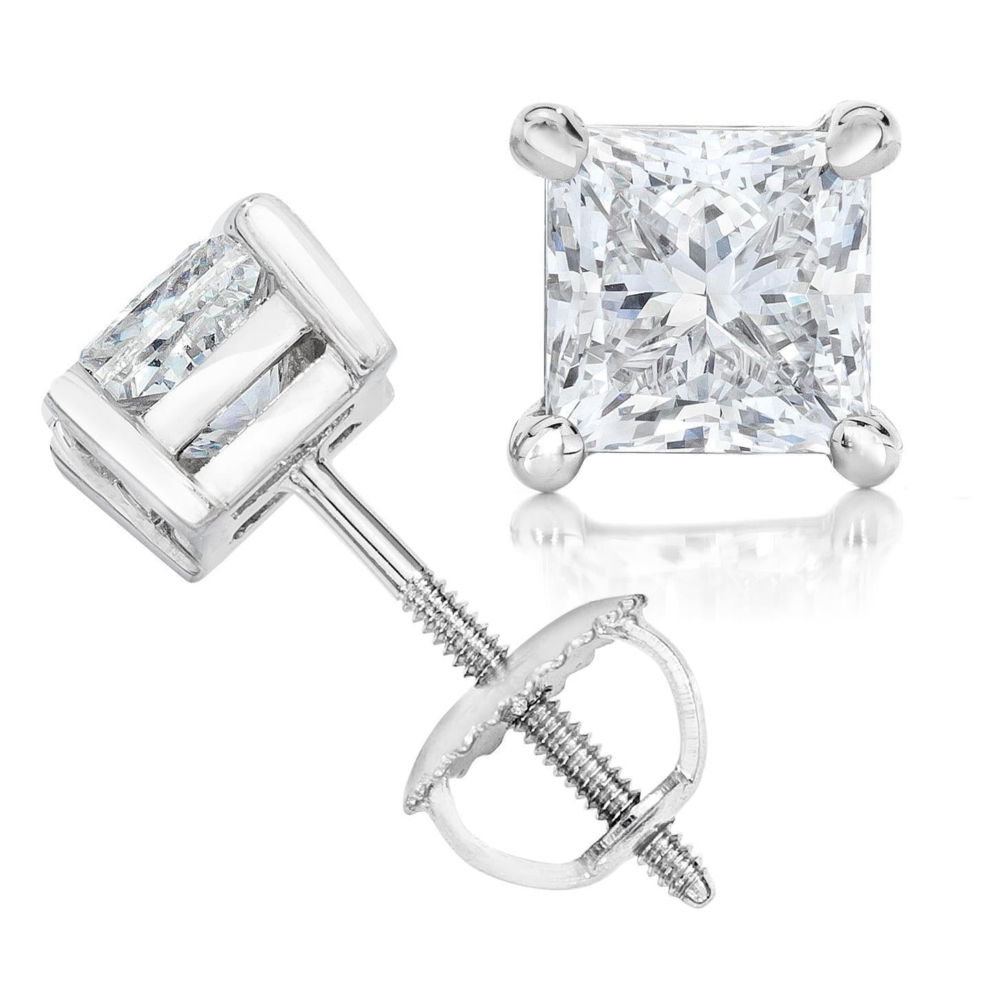 5,50 Karat Princess Cut Echt Diamanten Damen Ohrstecker Weißgold