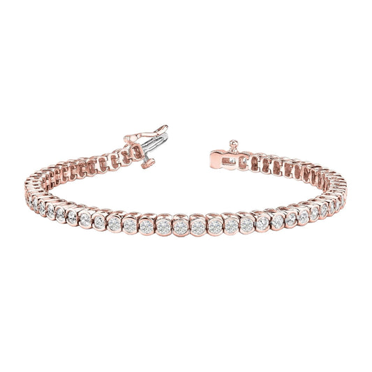 5,60 Karat Rund Echt diamant Tennisarmband Roségold 14K