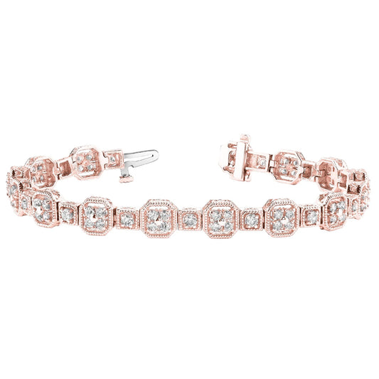 5,85 Karat Krappenset Rundschliff funkelnde Echt Diamanten Armband RG 14K