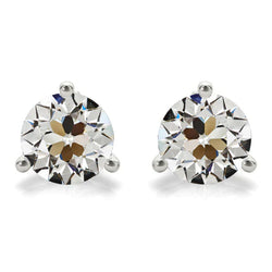 Edler Diamant im Antik-Kissen-Schliff Ohrstecker 5 Karat – 14K
