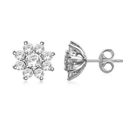 5.00 ct Wunderschöner Natürliche Diamanten im Rundschliff im Blumenstil Ohrstecker Halo-Ohrring