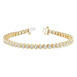 5.06 Karat natürlich Diamant Milgrain Tennis Armband Gelbgold 14K