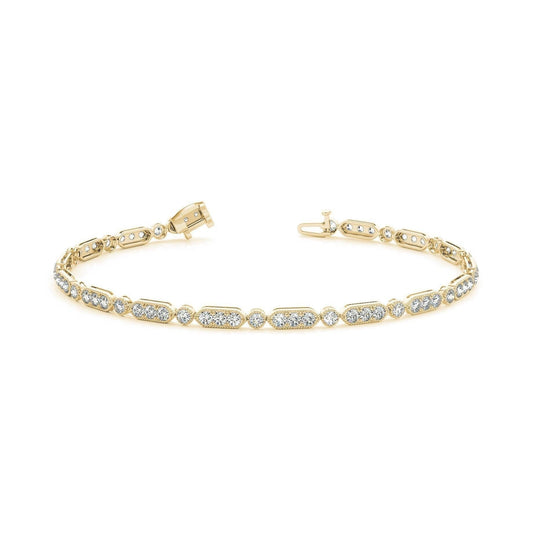 5.12 Karat Weißgold Armband mit rundem Echt Diamanten