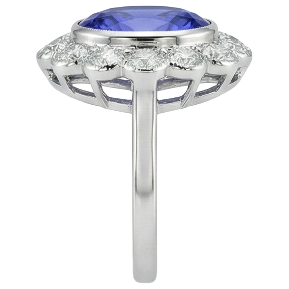 echter oval diamant 3.40Karat ring auf Weiß