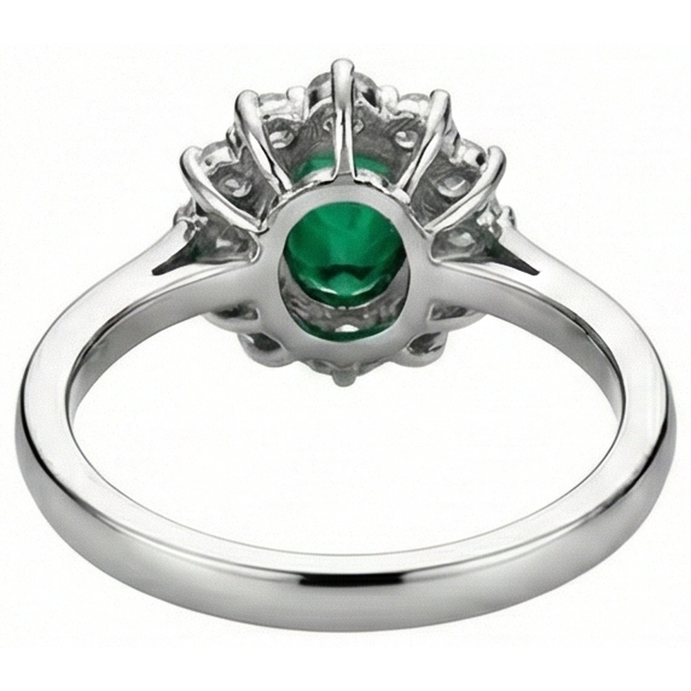 echter oval smaragd 5.25Karat ring auf Weiß