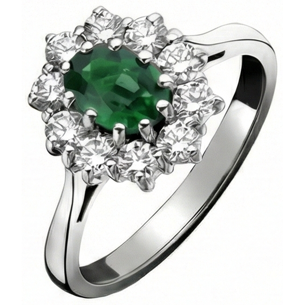 echter oval smaragd 5.25Karat ring Detailansicht