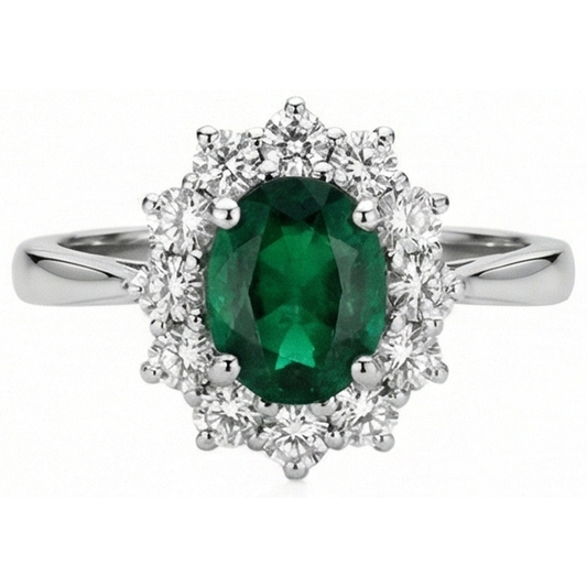 echter oval smaragd 5.25Karat ring Seitenansicht