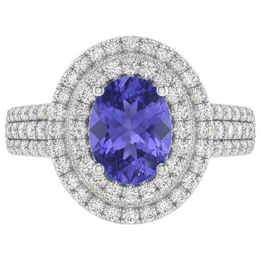 echter oval diamant 3.50Karat ring Seitenansicht