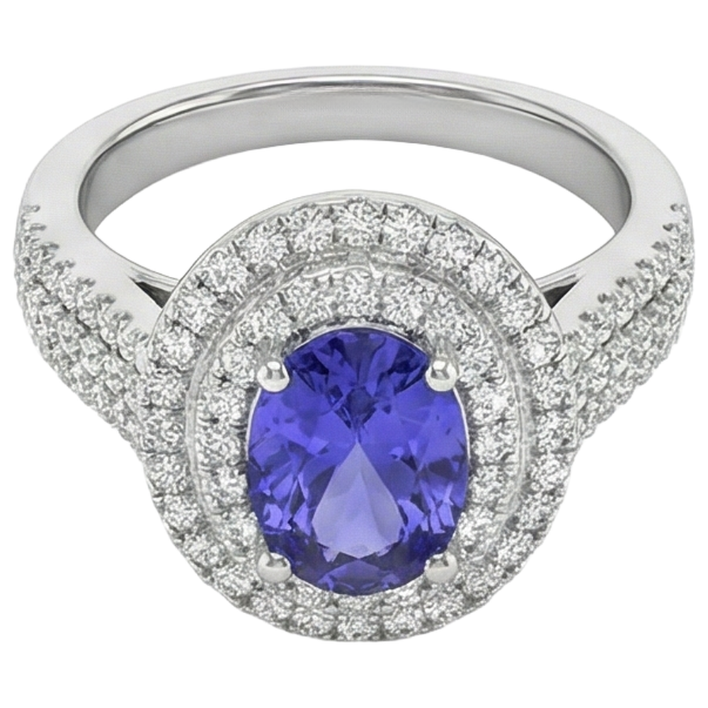 echter oval diamant 3.50Karat ring Detailansicht