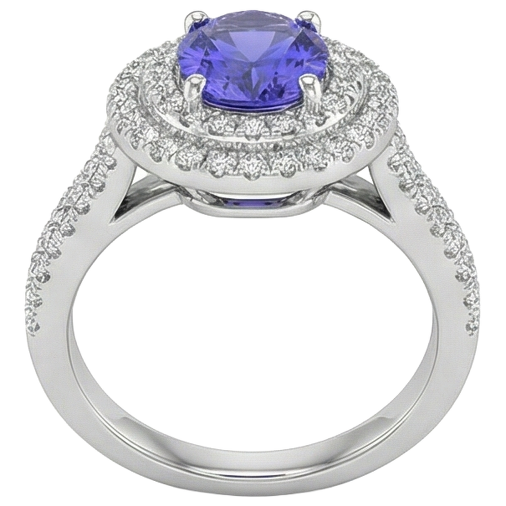 echter oval diamant 3.50Karat ring Profilansicht