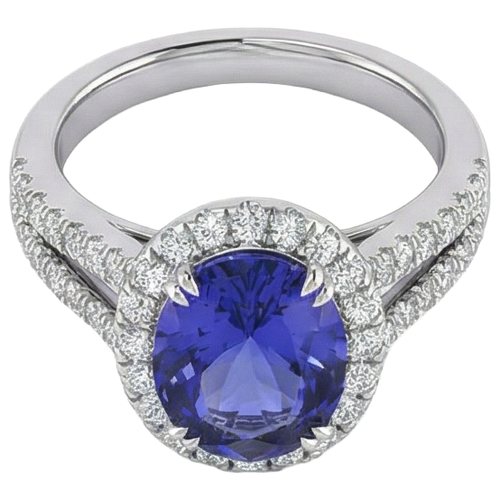 echter oval tansanit 4.75Karat ring Detailansicht