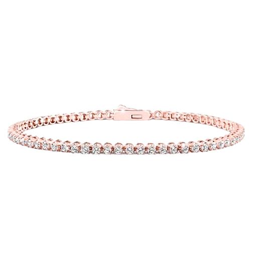 5.30 Rundes Echt Diamant Tennisarmband Roségold 14K Neu