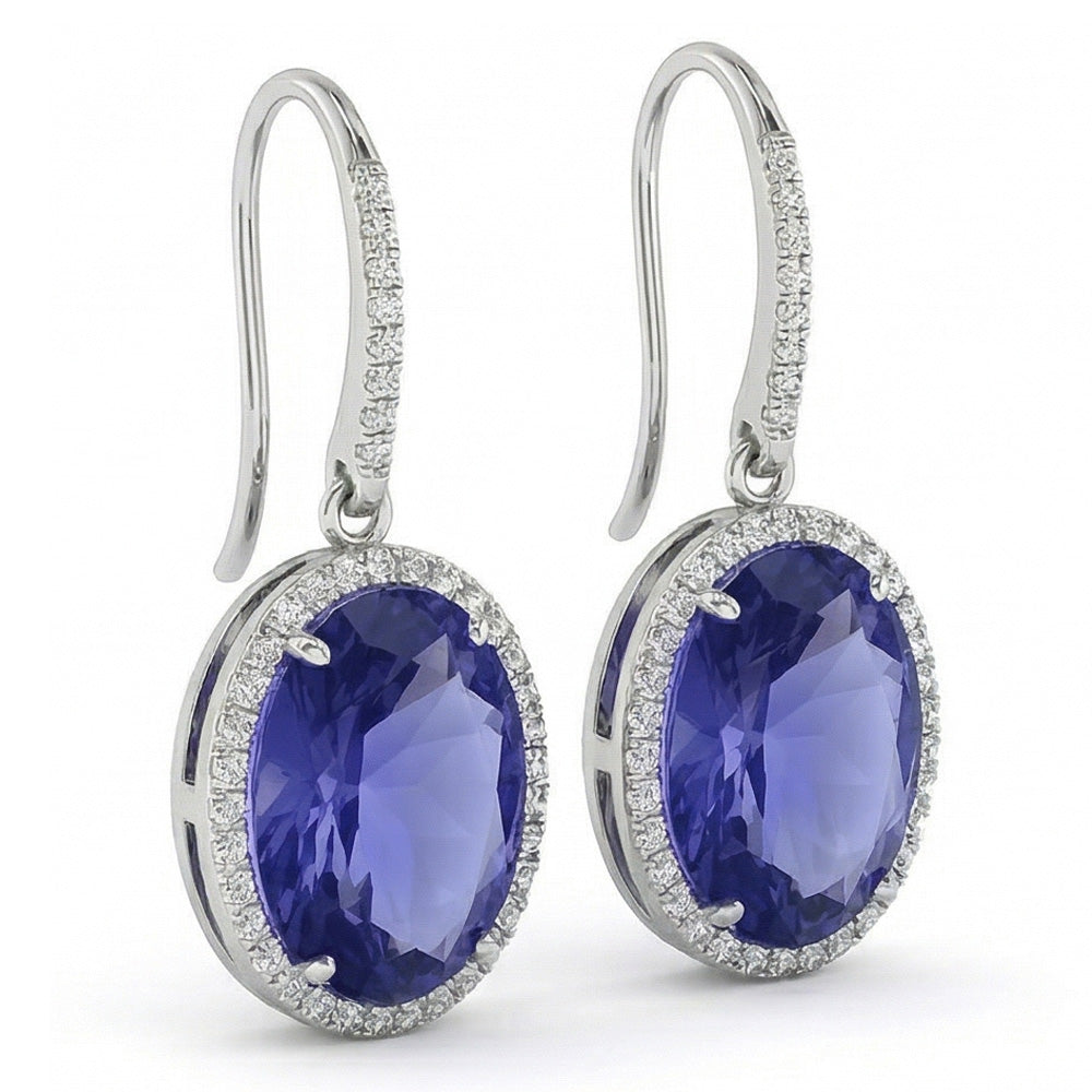 echter oval diamant 5.42Karat ohrring Vorderansicht