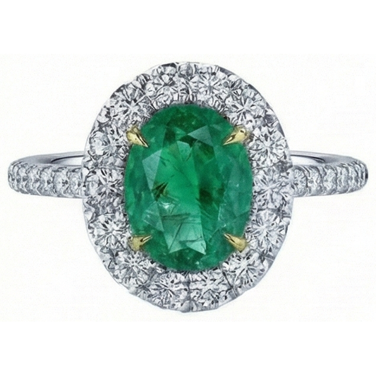 echter oval smaragd 5.50Karat ring Seitenansicht