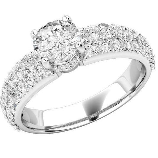 5.50 ct Runder Natürliche Diamanten im Brillantschliff Jubiläumsring Weißgold 14K