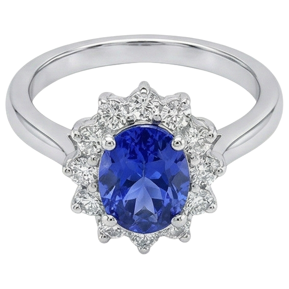 echter oval tansanit 5.60Karat ring Detailansicht