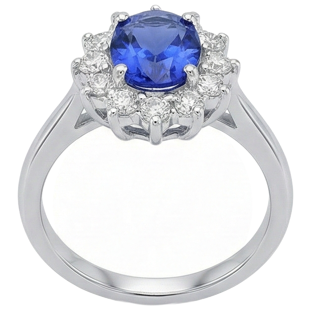 echter oval tansanit 5.60Karat ring Profilansicht