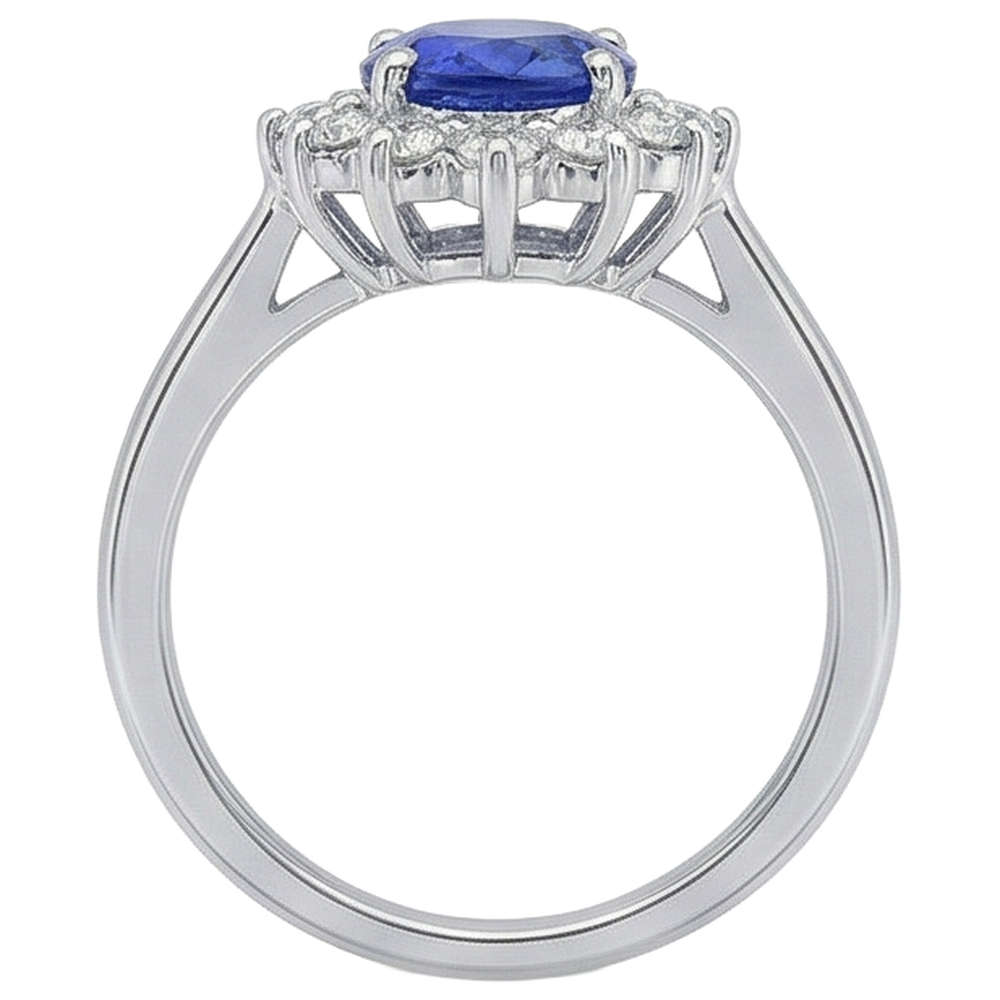 echter oval tansanit 5.60Karat ring auf Weiß