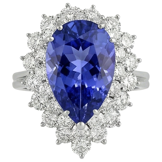echter round tansanit 5.75Karat ring Seitenansicht