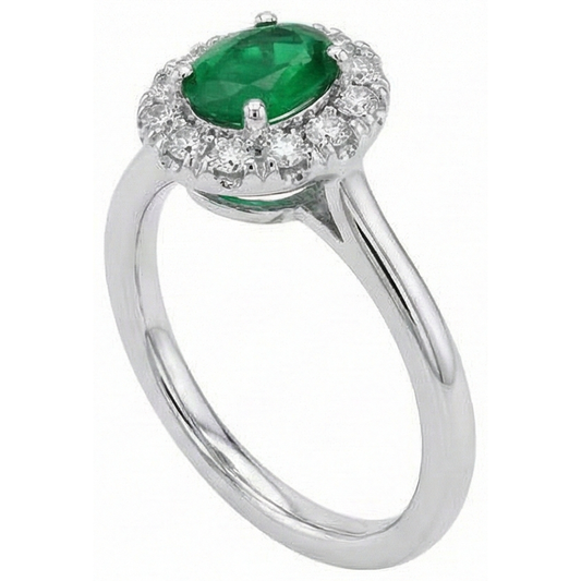 echter oval smaragd 5.90Karat ring Seitenansicht