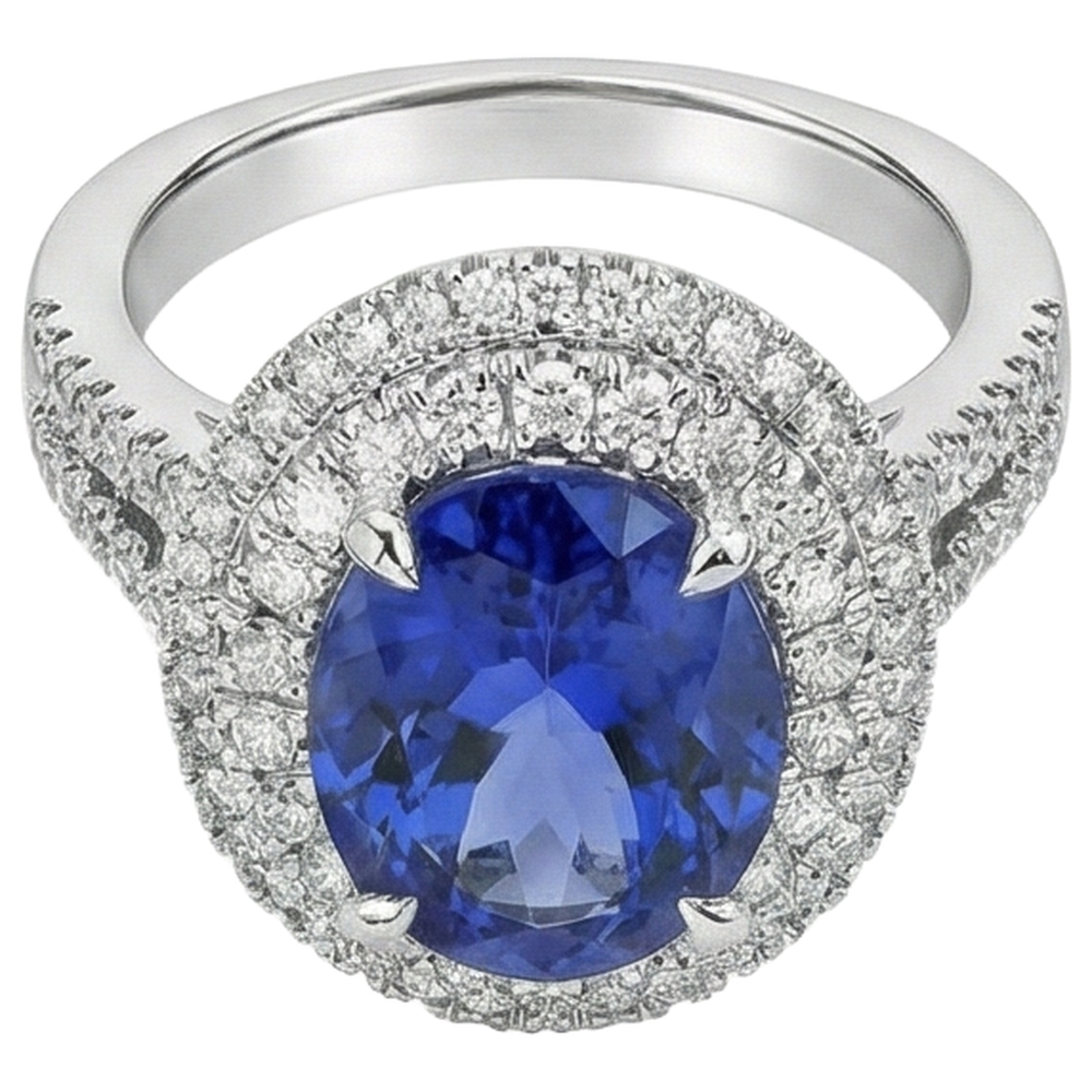 echter oval tansanit 5.90Karat ring Lifestyle Foto