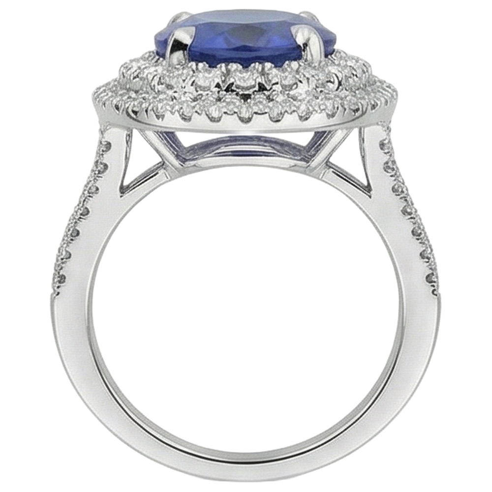echter oval tansanit 5.90Karat ring Zertifikat