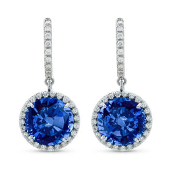 6.50 Karat Smaragd und Aus der Erde Abgebauter Natürlicher Diamant Ohrringe Weißgold 14K