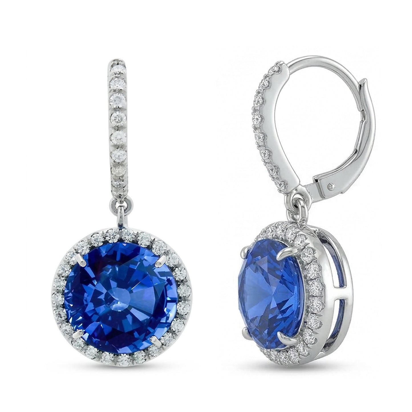 6.50 Karat Smaragd und Aus der Erde Abgebauter Natürlicher Diamant Ohrringe Weißgold 14K