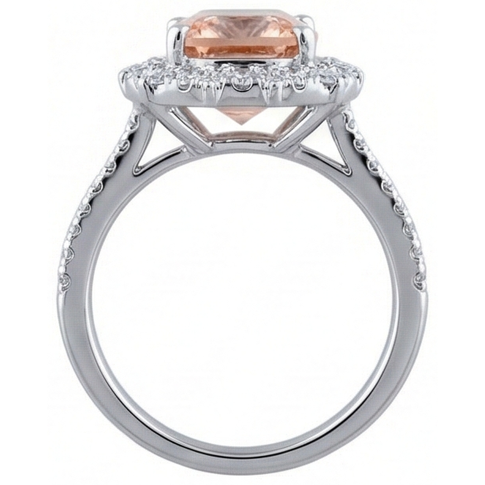echter round morganit 6.50Karat ring auf Weiß
